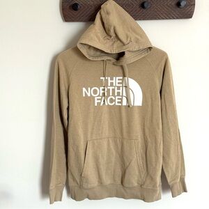 The North Face Logo Tan Hoodie Pullover Sweatshirt Medium
